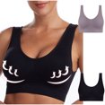 thumbnail image 2 of AherBiu 2pc Plus Size Sports Bras for Women Large Bust High Support Padded Bralettes Seamless Workout Underwear, 2 of 7