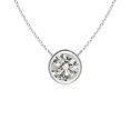 thumbnail image 1 of Angara Collier en Diamant Naturel - Collier Solitaire en Diamant Rond Serti Clos en Platine pour Femmes, 1 of 10