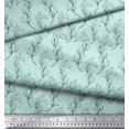 thumbnail image 2 of Soimoi Green polyester Crepe Fabric Pear Leaves Printed Fabric 1 Yard 42 Inch Wide, 2 of 3