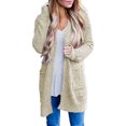 thumbnail image 1 of Cardigans pour Femmes Femmes Dames Uni Ouvert Doux Épais Poche Manches Longues Manteau Vêtement d'Extérieur Cardigan en Liquidation, 1 of 5