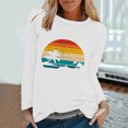 thumbnail image 2 of CEHVOM Mode Femmes Printemps Imprimé Manches Longues Col Rond Tee Décontracté Tops Liquidation, 2 of 5