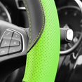 thumbnail image 4 of Universal Spectrum Microfiber Leather Steering Wheel Cover for Cars Trucks SUVs Green/Black, 4 of 7