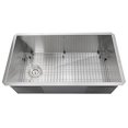 thumbnail image 2 of Nantucket Sinks ZR3218-OSD Évier de Cuisine Encastré sous le Bol Simple de 32 Pouces Pro Series avec Drain Déporté, Acier Inoxydable, 2 of 4