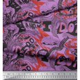 thumbnail image 3 of Soimoi Crepe Silk Fabric Food,Animals & Text Print Fabric by The Yard 42 Inch Wide, 3 of 5