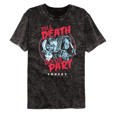 Chucky Child's Play Till Death Mineral Wash Black Adult T-Shirt S