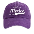 thumbnail image 1 of GDREDA Retro Baseball Caps Women's Vintage Washed Denim Printed Baseball Cap，Purple, 1 of 3