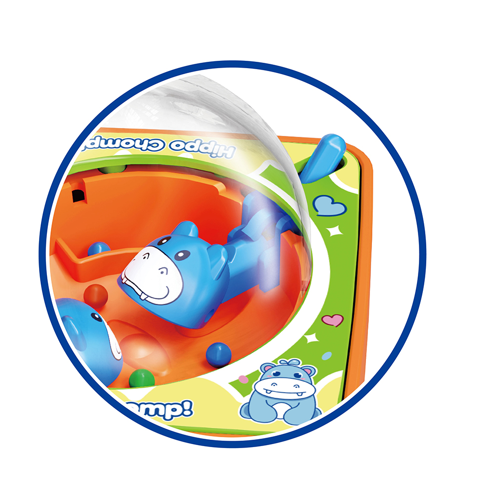 Pacman Hippo Chomp Mini Handheld Game with Keychain, 2-Player Battle Hungry Hippo Pocket Fidget Toy, Portable Travel Stress Relief Game Toy Party Favor Gift for Kids Ages 3+
