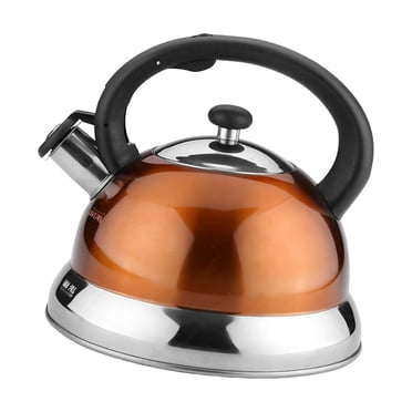 veasfak Stainless Steel Whistling Kettle Teapot Tea Kettle for Stovetop Orange