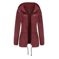 thumbnail image 1 of Dvkptbk Veste à Capuche pour Femmes, Veste de Pluie Unie, Vestes d'Extérieur, Imperméable à Capuche, Coupe-Vent, en Liquidation, 1 of 7