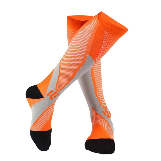 Milaget 2 Pcs Manchons de Compression Anti-Fatigue Bas Orange G-TG