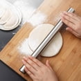 thumbnail image 1 of Feltree Professional Heavy-Duty Stainless Steel Rolling Pin, Non-Stick Surface for Easy Dough Rolling, Perfect for Baking, Pastry, and Dumpling Wrappers, Easy to Clean Kitchen Utensil, 1 of 8