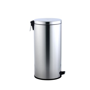30L Stainless Steel Round Pedal Bin<br>Fingerprint resistant.<br>Removable inner bin provides convenient trash removal.