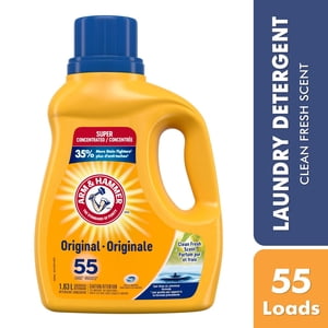 Arm & Hammer Détergent de blanchisserie liquide fraîchement parfumé, 55 Charges, 1.63 L