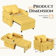 thumbnail image 2 of AECOJOY 38" 3-in-1 Sleeper Chair Bed with Adjustable Backrest, Yellow, 2 of 9