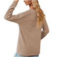 thumbnail image 4 of HKEJIAOI Femmes Tuniques Col Rond Solide Mi-Poids Long Sleeve Chemise, 4 of 5