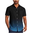 thumbnail image 1 of Pisexur Shirts for Man T Hommes Mode Décontractée Col Rabattu Impression Dégradée Chemise à Manches Courtes Blouse Marine, TG Chemises de Golf Hommes & Chemises Hommes, 1 of 7