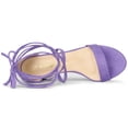 thumbnail image 4 of BLISSFUL STEP Women's Open Toe Lace Up Mid Chunky Heeled Sandals, 4 of 6