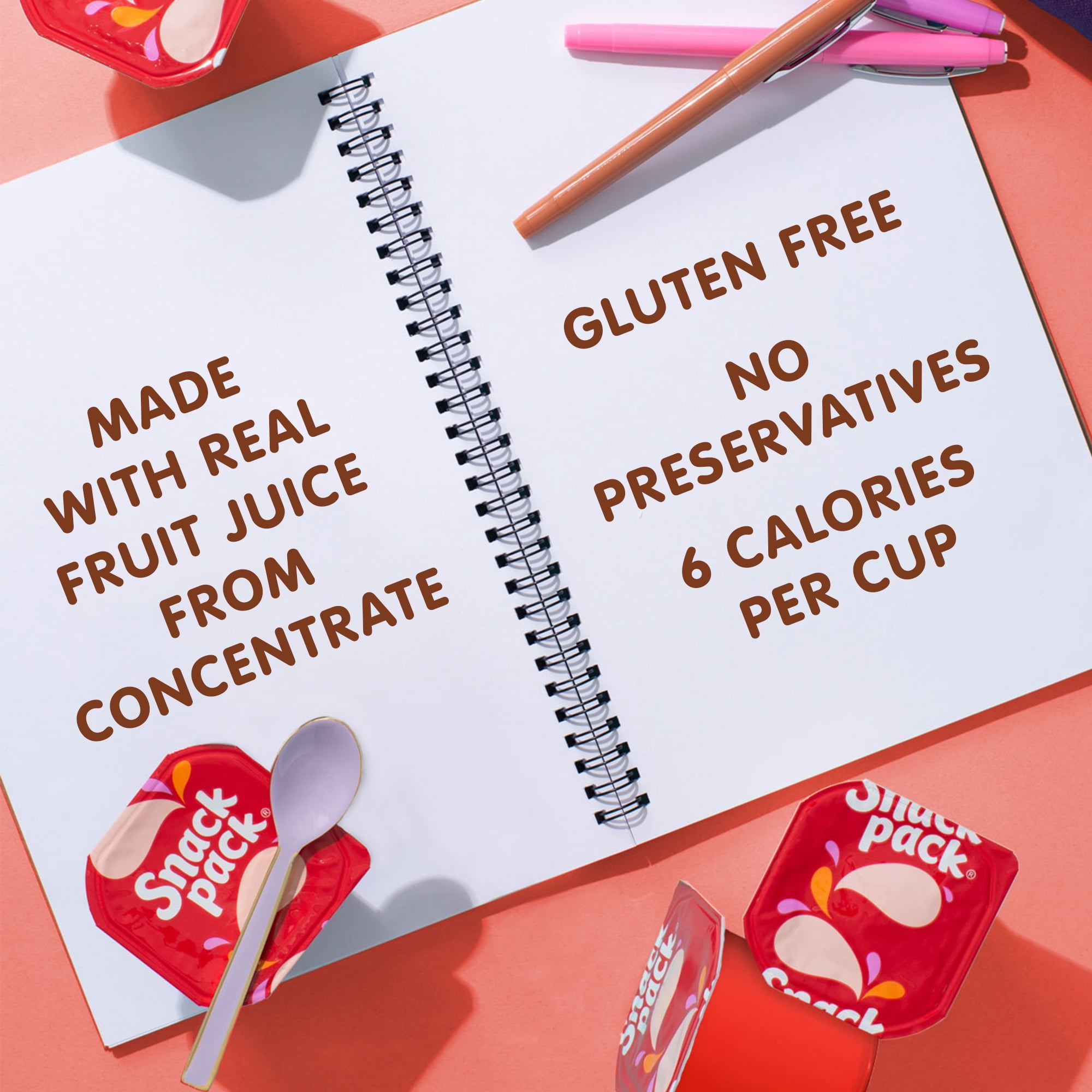 Snack Pack® Juicy Gels® Teneur Réduite en Sucre Fraise Coupes de Jus de Fruits