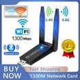 thumbnail image 1 of Mise à Niveau Sans Effort, Adaptateur USB WiFi AC1300Mbps, Adaptateur Réseau Double Bande 5G/2.4G avec Antennes Réglables pour Design Flexible, Compatible avec Systèmes Windows 11/10/8/7/Vista/XP, 1 of 5