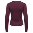 thumbnail image 2 of ONLY Chemise à Manches Longues pour Femme - Haut à Col Rond ONLRILEY, Manches Longues, Col Rond, Coton Extensible Rouge Foncé S (Petit), 2 of 7