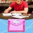 thumbnail image 1 of Ecohintz Plastic Folders A5 Expanding File Folder - Snap-Closure Document Organizer with Pockets | Transparent School/Office Pouch, Plastic Folders with Snap Closure, Pink, 1 of 9