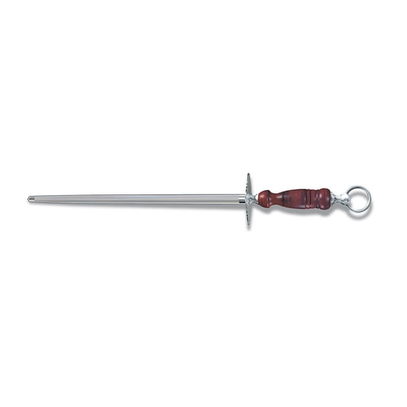 Victorinox - Swiss Army 7.8991.25 14" Round Sharpening Steel w/ Regular Cut, Loose Ring, Dark Wood Handle