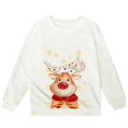 thumbnail image 4 of PMVFHDE Liquidation Chandails en Molleton Mignons pour Filles Automne et Hiver Imprimé de Noël Col Rond Manches Longues Décontracté Sans Capuche Chandail en Molleton de Noël, Blanc, 11-12 Ans, 4 of 4