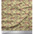 thumbnail image 1 of Soimoi Rayon Fabric Leaves & Tiger Jungle Print Sewing Fabric Yard 56 Inch Wide, 1 of 3