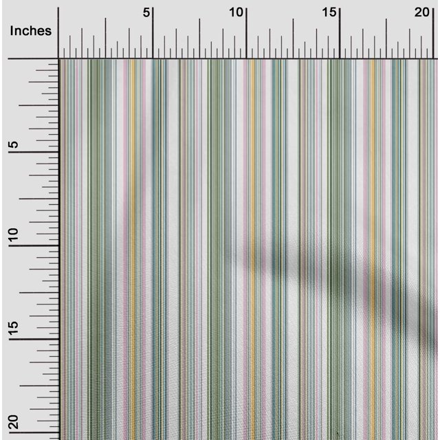 oneOone Cotton Poplin Fabric Multicolor Stripe Decor Fabric Printed BTY 42 Inch Wide