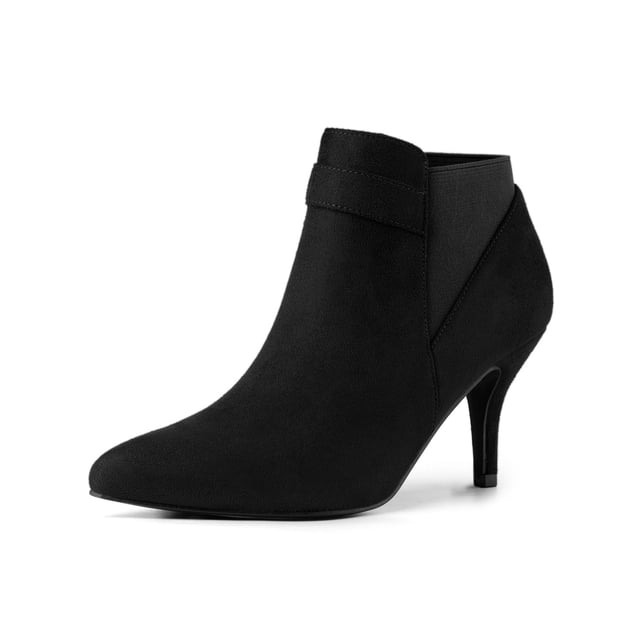 Unique Bargains Bottines Chelsea à Talons Aiguilles à Bout Pointu pour Femmes
