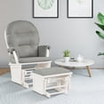 thumbnail image 2 of Costway Baby Nursery Relax  Rocker Rocking Chair Glider &Ottoman Set w/Cushion Light Grey, 2 of 10