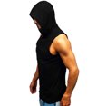 thumbnail image 3 of TIHLMK T-Shirts pour Hommes Hommes à Capuche Rayé à Empiècements Gilet Veste Patchwork Sans Manches à Capuche Contrastée, 3 of 6