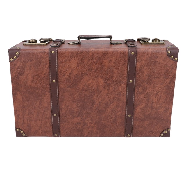 Vintage Suitcase, Multifunctional Large Capacity Exquisite Craftsmanship Old Suitcase Wooden for Photo Props and Luggage