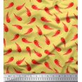 thumbnail image 1 of Soimoi Yellow Cotton Duck Fabric Chilli Vegetable Fabric Prints By Yard 44 Inch Wide, 1 of 2