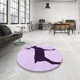 thumbnail image 4 of Ahgly Company Tapis d'Intérieur Lavable à la Machine, Carré, Transitionnel, Fleur Violette Violette, Tapis de Zone, 5 Pieds Carré, 4 of 7
