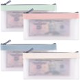 thumbnail image 1 of DEBGFS 8 Pcs Clear Cash Envelopes  Plastic Money Bags Money Bags with Zipper for Cash  Money Protector for Bills Bill Pockets Bags Cash Bags with Zipper Money Envelopes 4 Colors,4pcs, 1 of 7