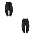 thumbnail image 3 of kurtrusly 1/2/3 Comfortable And Stylish Pants For Men - Everyday Essential Wide Application 603black S 2PCS, 3 of 6
