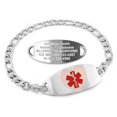 thumbnail image 1 of MedicEngraved Stainless Steel Custom Medical Alert Bracelet - 5mm Figaro Link, 1 of 8