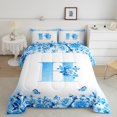 thumbnail image 2 of Erosebridal Ensembles de Literie Initiale Florale Double avec Couette, Insert de Couette Fleur Papillon, Déco de Chambre Ado, Réversible, 3 Pcs, 2 of 8