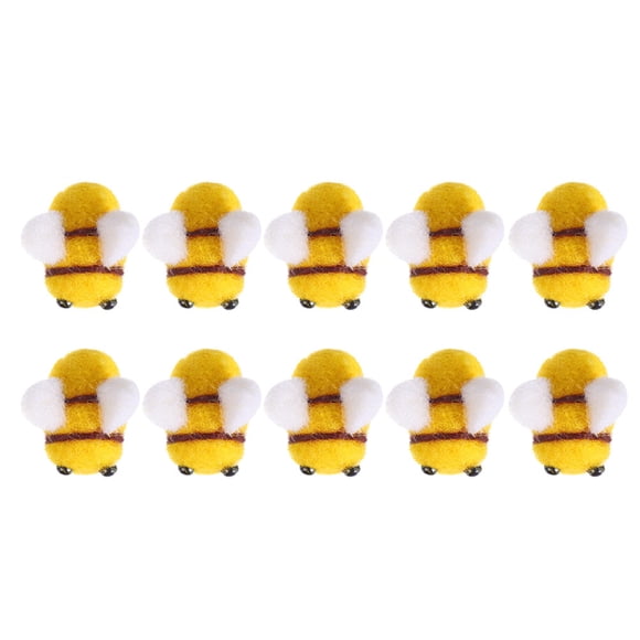 KAKOWELY Artisanat Abeille 20 Pcs Laine Feutre DIY Accessoires Abeille Fait Main Chapeau Matériaux Décoratifs Abeille 1.18"X0.98"X0.98 Pouces