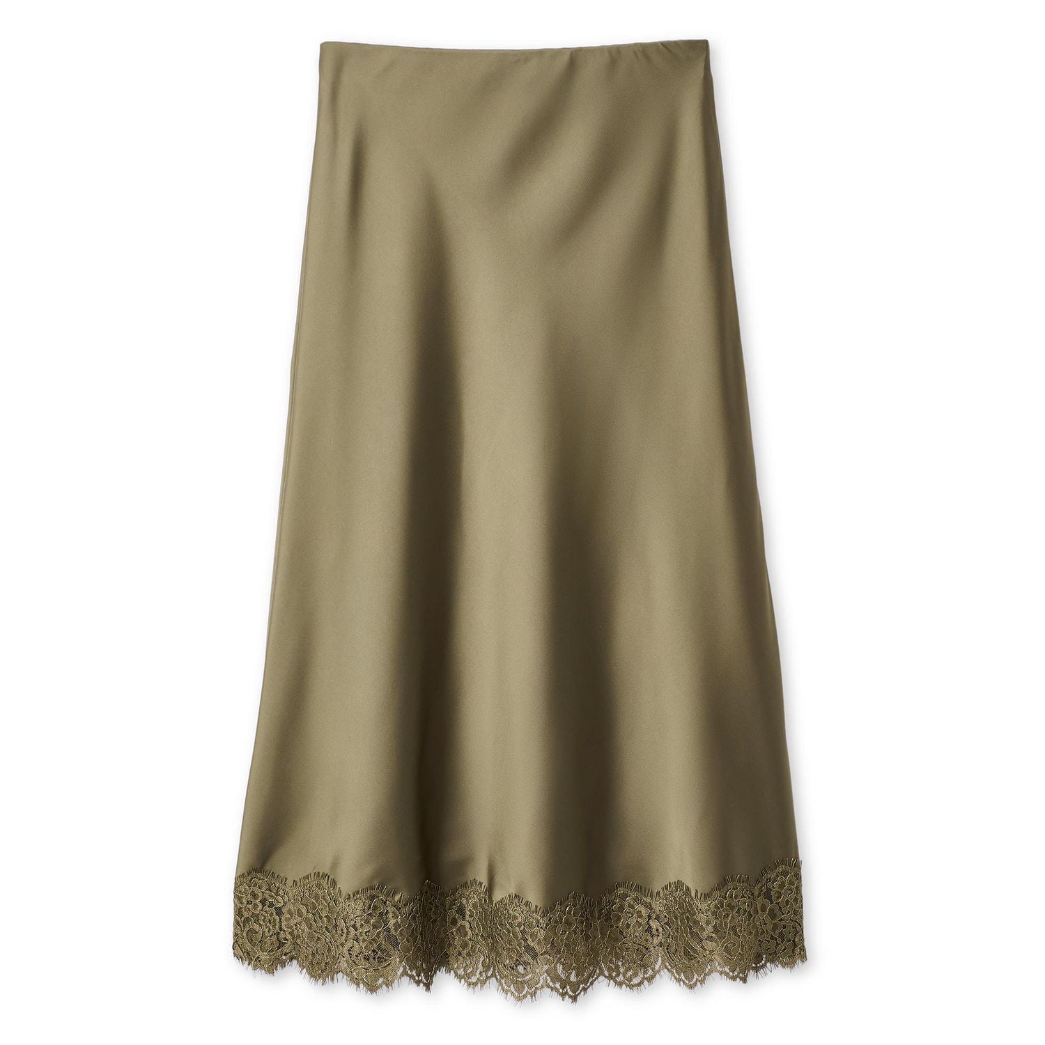 Jupe en satin avec garniture dentelle George pour femmes