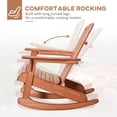 thumbnail image 4 of Outsunny Wooden Adirondack Rocking Muskoka Chair with Slatted Wooden Design, Fanned Back and Classic Rustic Style, Teak, 4 of 10