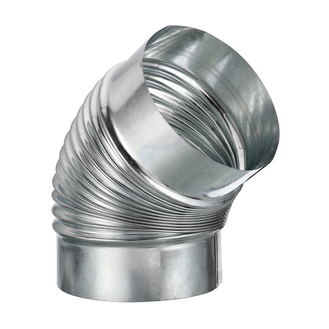 Unique Bargains 6' OD Coude 45 Degrés Raccord de Conduit HVAC Adaptateur en Fer Galvanisé