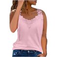thumbnail image 1 of EGNMCR Camisoles pour Femmes Mode Débardeur d'Été pour Femme à Col en V en Dentelle Patchwork Sans Manches Blouse, 1 of 5