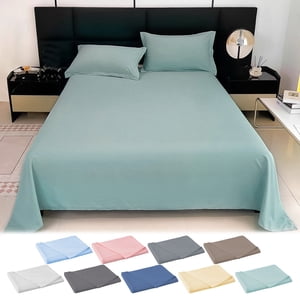 CQCYD Feuille de lit, grand lit 150x230cm, Coton lavé Couleur solide Literie, Dortoir Feuilles pour l'étude collégiale, Linge de lit pour la maison Hôtel