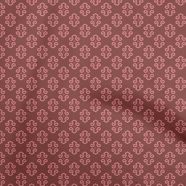 oneOone Cotton Poplin Red Fabric Asian Block Fabric For Sewing Printed Craft Fabric By The Yard 56 Inch Wide