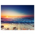 thumbnail image 2 of Beautiful Sunrise over Blue Sea - Seashore Canvas Art Print, 2 of 3