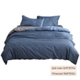 thumbnail image 3 of Duvet Cover Set with Buttons Closure - Soft Washed Microfiber Bedding Comforter Cover with 2 Pillowcases for All Season | 100% Polyester Wrinkle Texture Shabby Chic Style for Home Bedroom, 3 of 6