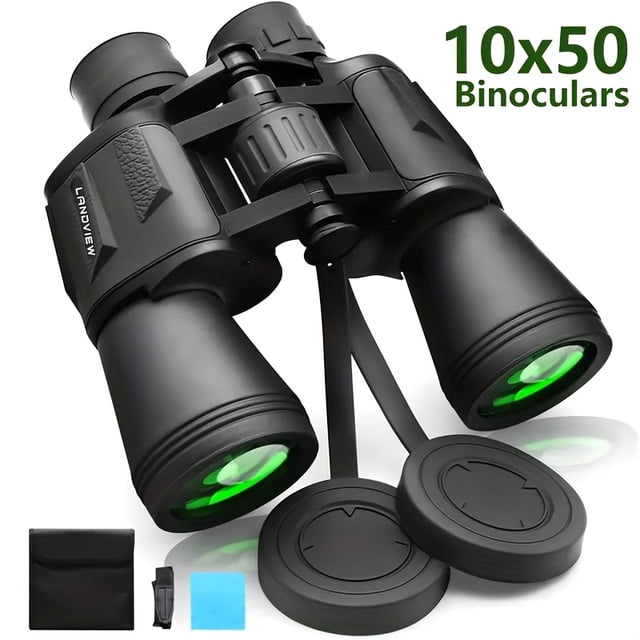 EIMELI Jumelles 10x50 pour Adultes - Clarté HD, Design Compact et Durable, Prise en Main Texturée, Étui de Transport et Sangle Inclus pour Observation des Oiseaux et Étoiles