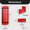 thumbnail image 3 of BalanceFrom 71x24x1 Inches Extra Thick Yoga Mat with Knee Pad and 2 Blocks, Red, 3 of 11